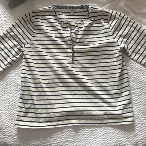 J. Crew Tops - J. Crew‎ Navy and White Striped Top